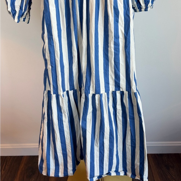 Tahari Blue and White Striped Button-Front Maxi Dress XS - Picture 4 of 16